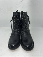 New Women’s Black Old West Lace Up Cowboy Boots. 060 6 D. 19-7