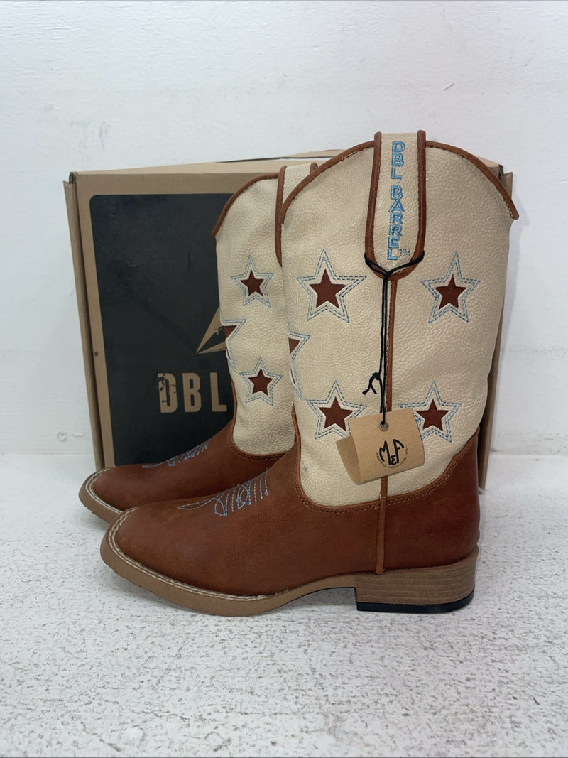 New Children’s Brown DBL Barrel Cowboy Boots. 4451402 13. 2-108