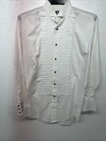 New Men’s ELY Tuxedo White Long Sleeve Button Up Small Shirt 3B-74