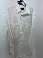 New Men’s Western Express White Western Long Sleeve Pearl Snap Large AA-40