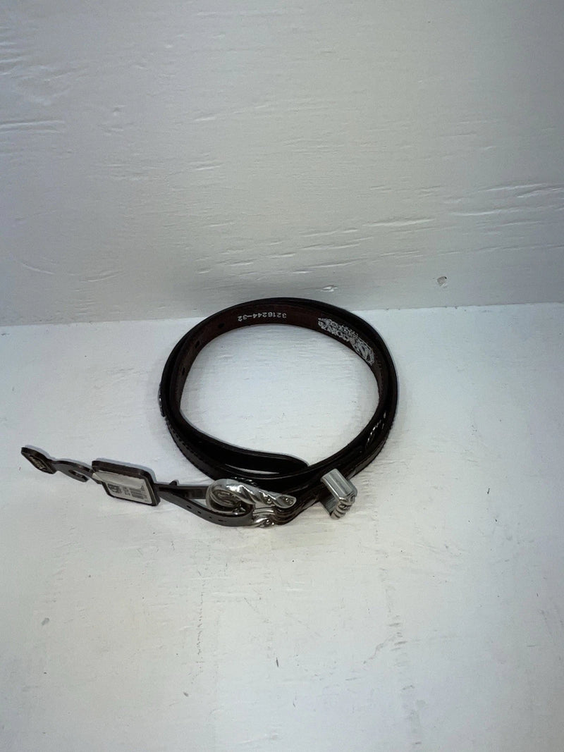 New Brown Genuine Leather Nocona Silver Pendent 32” Belt #3216244 Z-143