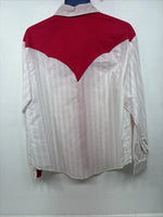 New Women’s Deborah Haman Pink Design Long Sleeve Pearl Snap Medium LL-44