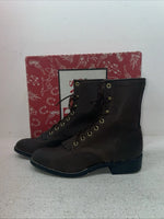 New Youth Brown Lace Up Texas Brand Cowboy Boots. B 1361 3.5 3 1/2 D. 2-170