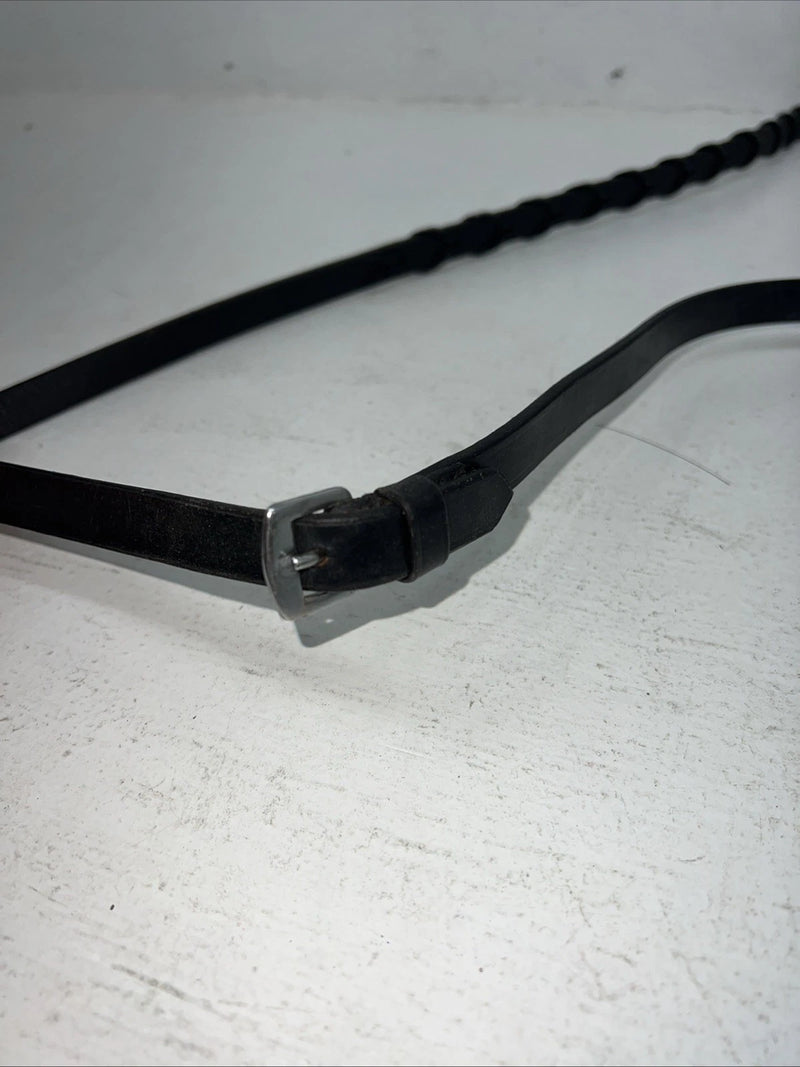 New Silver Fox Black Genuine Leather Braided 60” English Reins #20-8578-2 Y-21