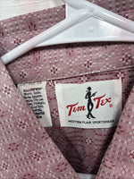 New Men’s Tem Tex Pink Design Long Sleeve Pearl Snap 16.5 Large X-47