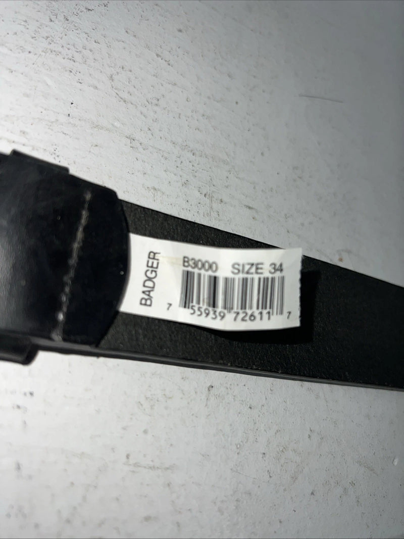New Badger Black Genuine Leather Belt 34” #B3000 W-16
