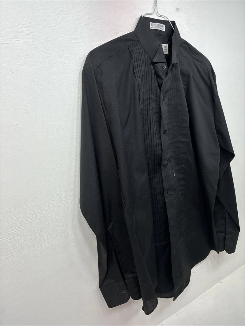 New Chaplin Black Long Sleeve Bottom Up English Shirt Small DD-139