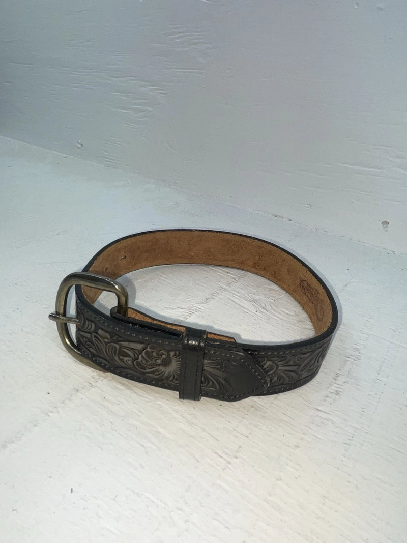 New Black Genuine Leather Nocona Tooled 18” Belt #331 NN-72