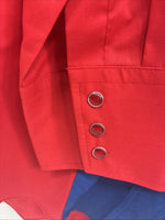 New Men’s ELY Diamond Red Blue Long Sleeve Pearl Snap Large V-88