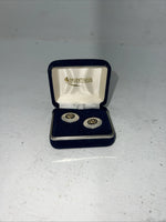 New Women’s Montana Silversmiths Silver Black Gold Round Earrings. ER354 A-36