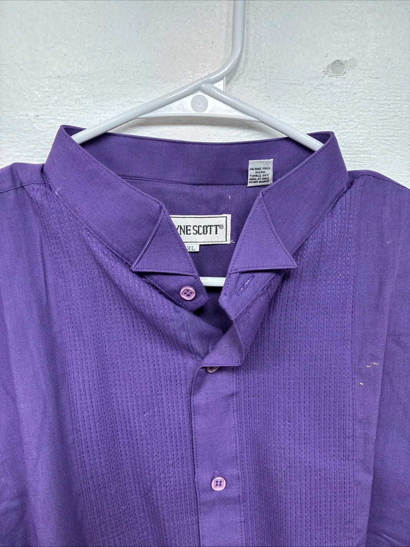New Wayne Scott Purple Long Sleeve Button Up English Shirt XL MM-118