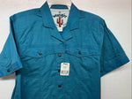 New Women’s Blue Wrangler Short Sleeve Denim Button Up Shirt #76670 M 3C-44