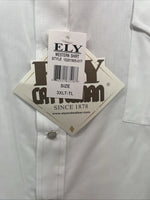 New Men’s ELY Cattleman White Long Sleeve Pearl Snap 3XL E-20