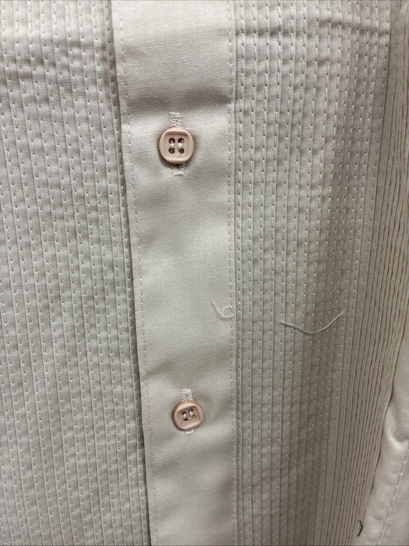 New Wayne Scott Tan Long Sleeve Button Up English Shirt Large X-77