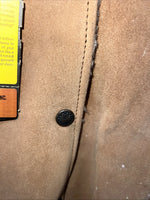 New Women’s Brown SIMCO Leather Wool Coat 12 #6295 UU-7