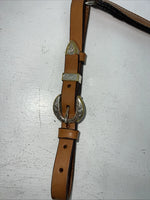 New Leather Circle Y Breast Collar With Silver Plate. 42846107 S-46