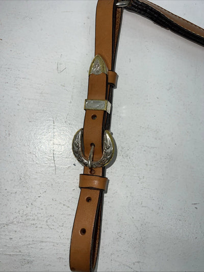 New Leather Circle Y Breast Collar With Silver Plate. 42846107 S-46