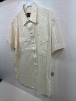 New Men’s Panhandle Slim Yellow Stripe Short Sleeve Pearl Snap 16.5 Large X-40