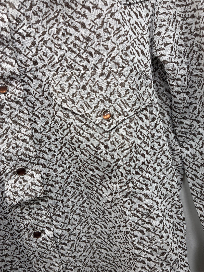 New Women’s Miller Brown Design Long Sleeve Pearl Snap Size 15 MM-27