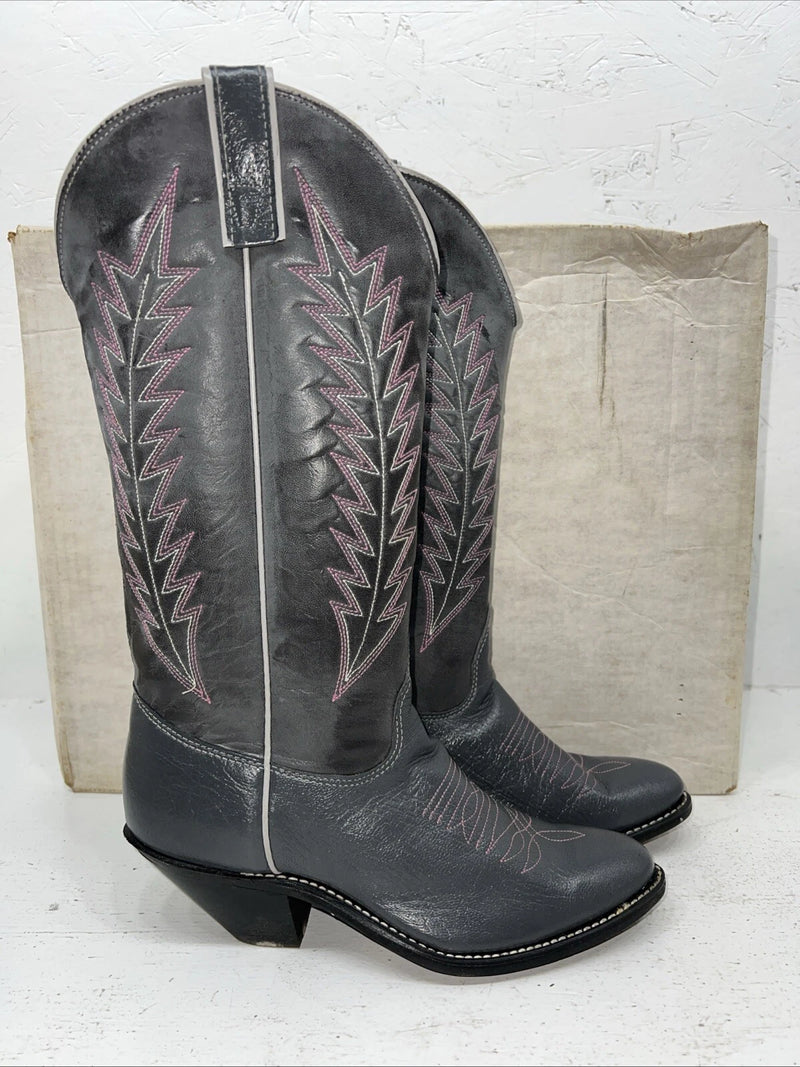 New Women’s Grey Texas Brand Cowboy Boots. 4512 6.5 6 1/2 M. 19-138 