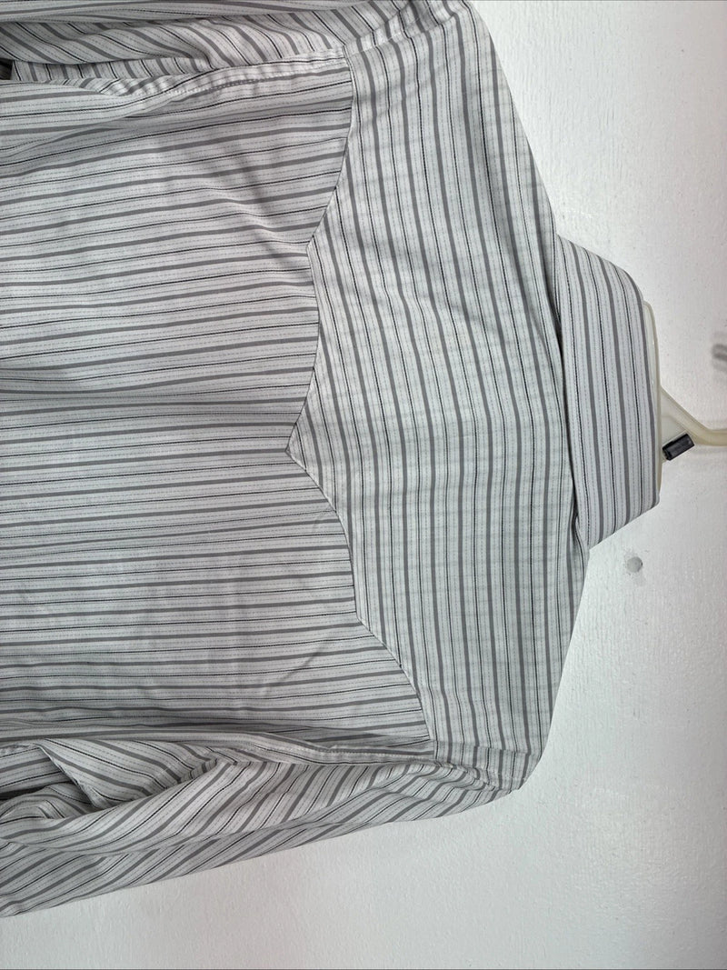New Women’s White Horse Gray Stripe Long Sleeve Pearl Snap Small DD-117