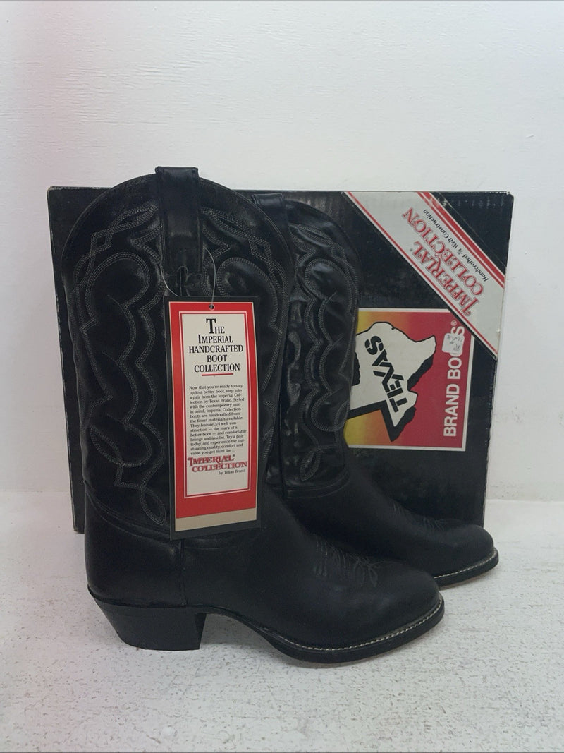 New Men’s Black Texas Brand Cowboy Boots. M 610 8.5 8 1/2 D. 3-121