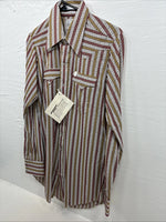 New Men’s Rockmount Multicolor Stripe Long Sleeve Pearl Snap Small AA-108