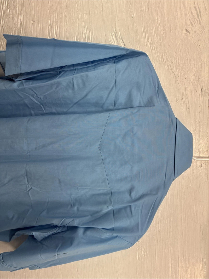 New Men’s ELY Cattleman Blue Someone Short Sleeve Pearl Snap 17 XL O-28