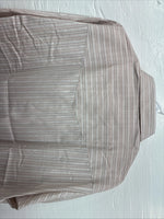 New Men’s ELY Cattleman Pink Stripe Long Sleeve Pearl Snap 17.5 X 34 XL T-31
