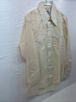 New Men’s Miller Yellow Stripe Long Sleeve Pearl Snap 16 X 35 Large V-115