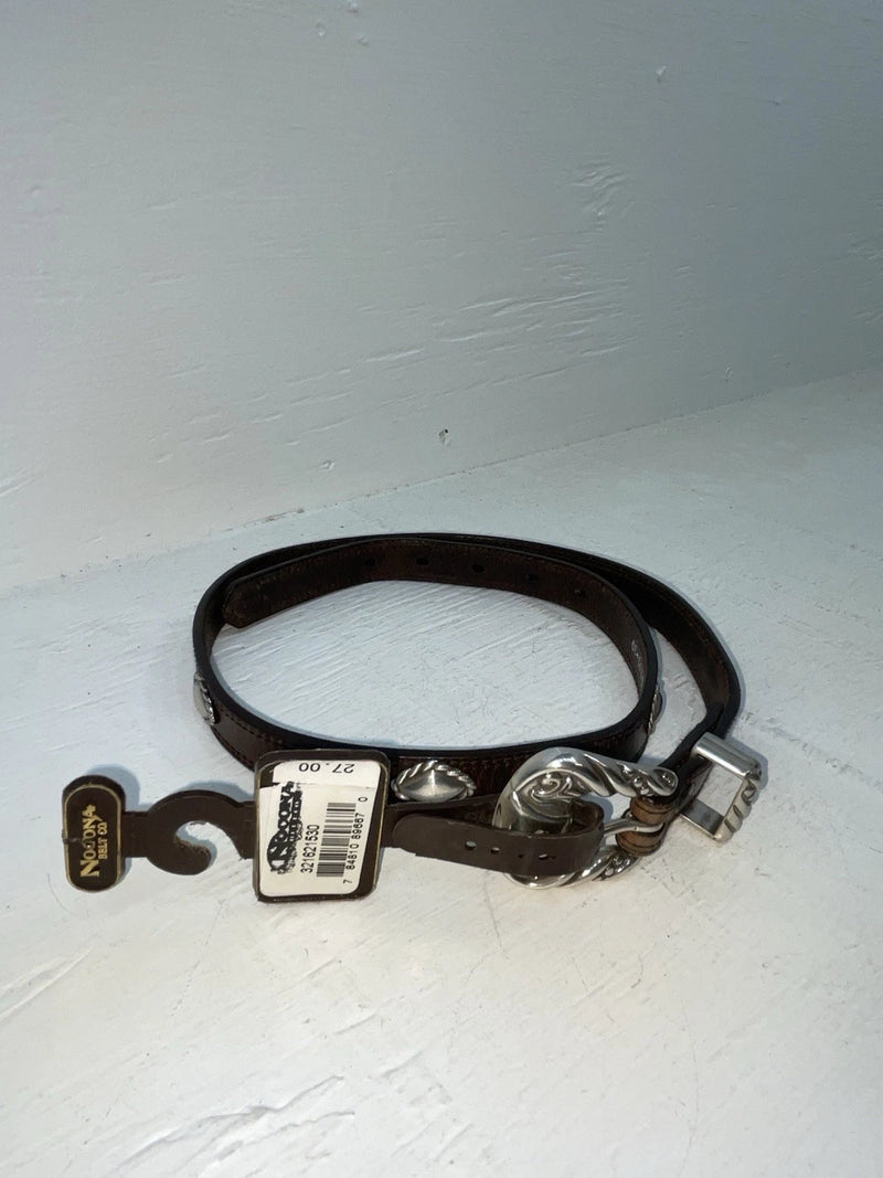 New Brown Genuine Leather Nocona Silver Pendent 30” Belt #3216215 NN-23