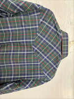 New Men’s ELY Plains Green Blue Plaid Long Sleeve Pearl Snap 16.5 Large Q-85