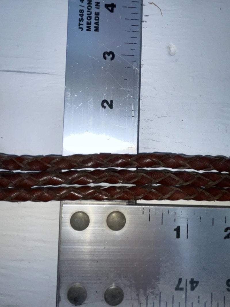 New Brown Genuine Leather Braided Rope 28” Belt #02/4703 JJ-48