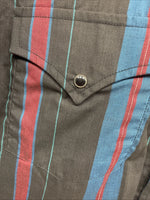 New Men’s ELY Cattleman Multicolor Stripe Long Sleeve Pearl Snap Large 16.5 Q-59