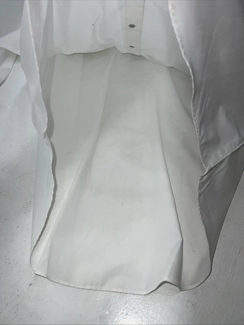 New Mens White ELY Diamond Long Sleeve Pearl Snap Shirt. Large P-56
