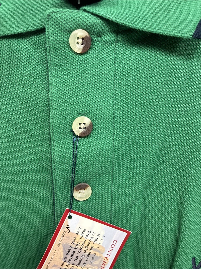 New Men’s Wrangler Green Short Sleeve Polo Shirt Large CC-65