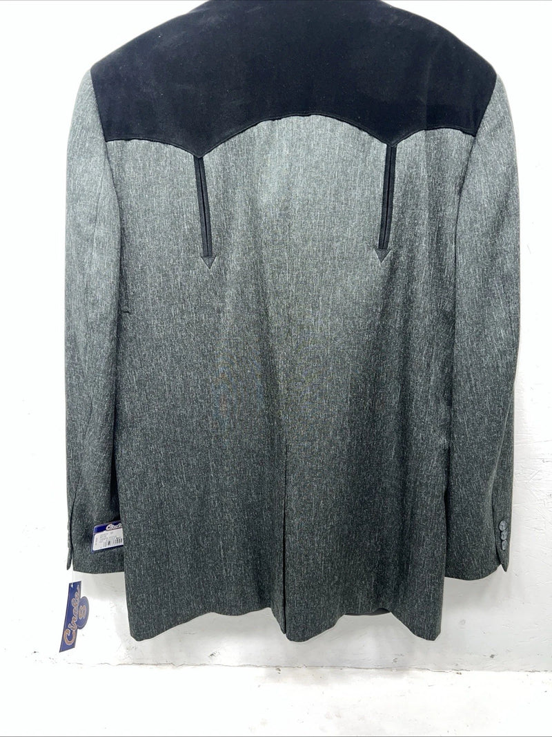 New Men’s Circle S Grey Suit Jacket 48L #24244 Y-608
