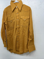 New Men’s Stockman Orange Pearl Snap Long Sleeve 15 X 32 Medium A-183
