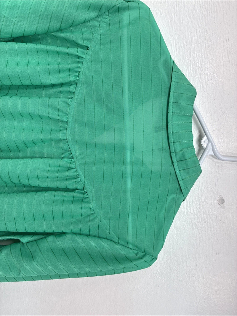 New Women’s Dickson Jenkins Green Long Sleeve Pearl Snap Size 34 MM-94