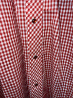 New Men’s Red Plaid Petal Snap Permanent-press Long Sleeve Shirt. 20x35 3XL G-73
