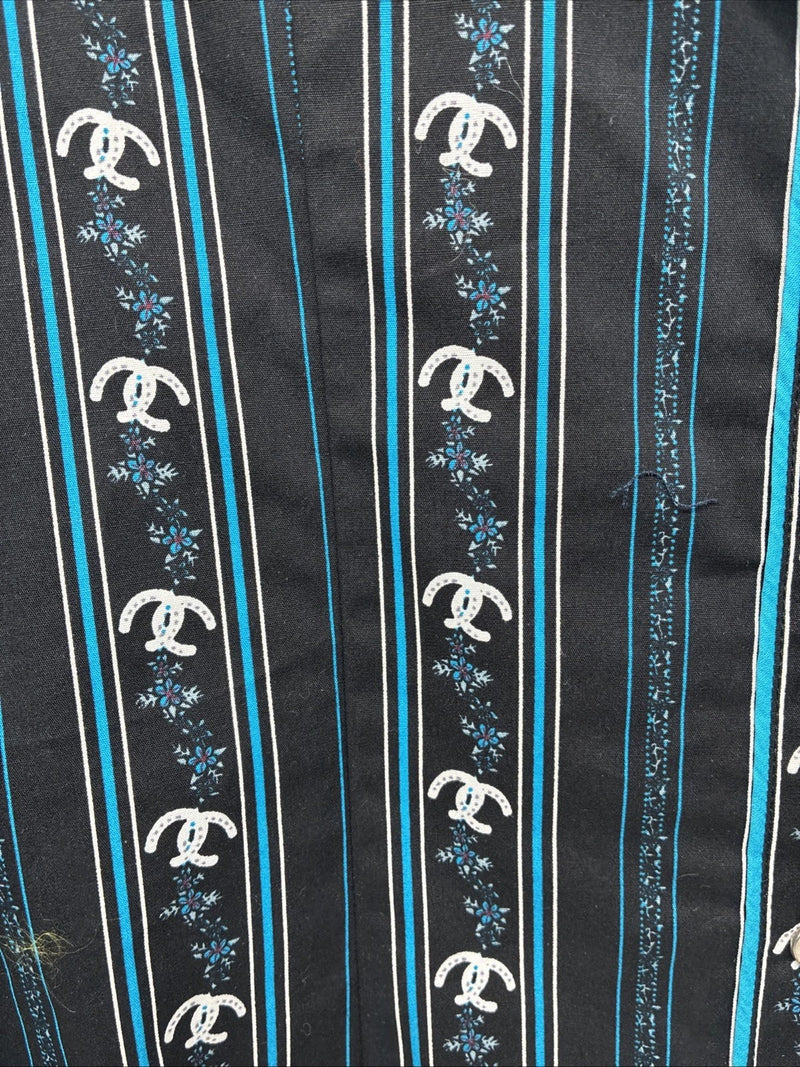 New Women’s Cumberland Blue Western Long Sleeve Pearl Snap Large DD-70