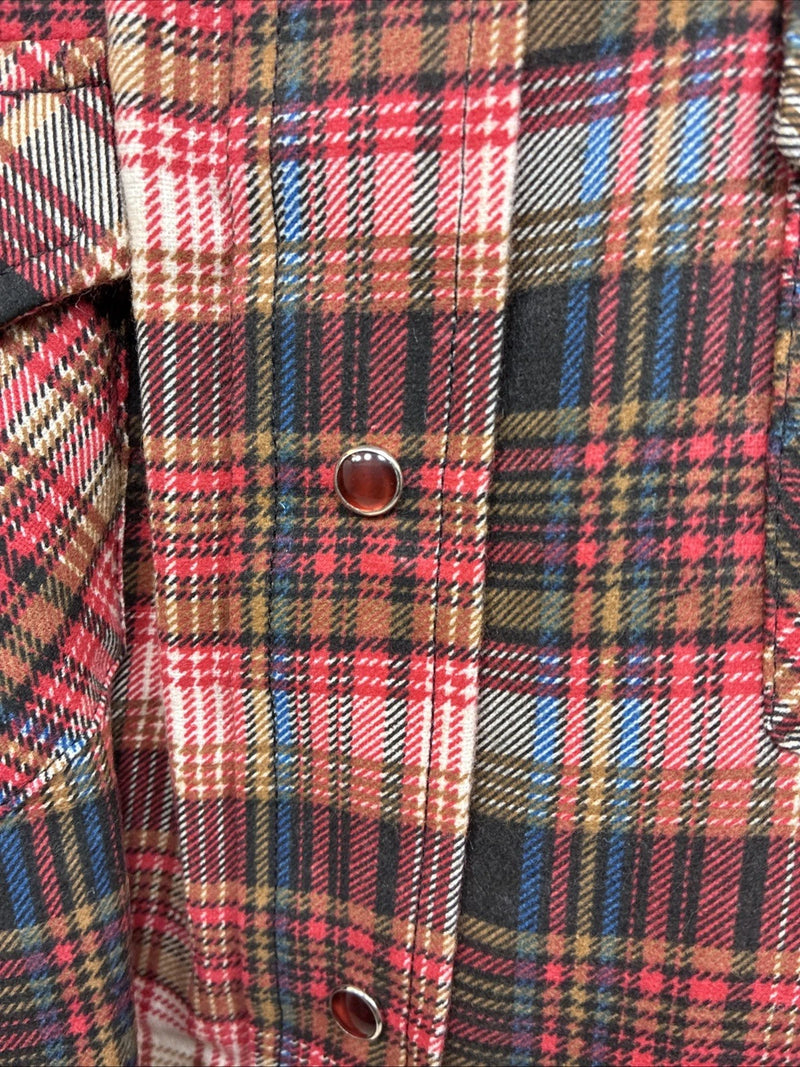 New Men’s Panhandle Slim Red Plaid Long Sleeve Pearl Snap XS J-67