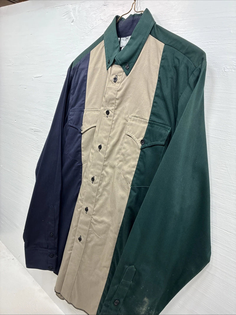 New Men’s Cowboy Thread Multiple Color Button Up Long Sleeve Shirt Medium K-22