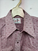 New Women’s Tem Tex Pink Deigned Long Sleeve Pearl Snap 14.5 II-5