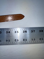 New Brown Genuine Leather Double S Gold Pendent 30” Belt #3211448 JJ-8