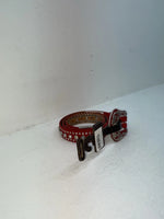 New Red Genuine Leather Nocona Silver Bling S Belt #N1330998 Z-82