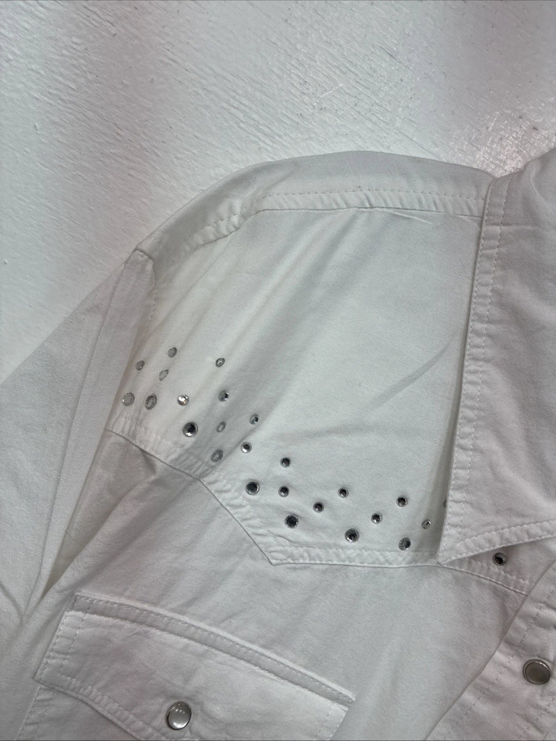 New Women’s Cumberland White Gem Long Sleeve Pearl Snap 3X MM-9