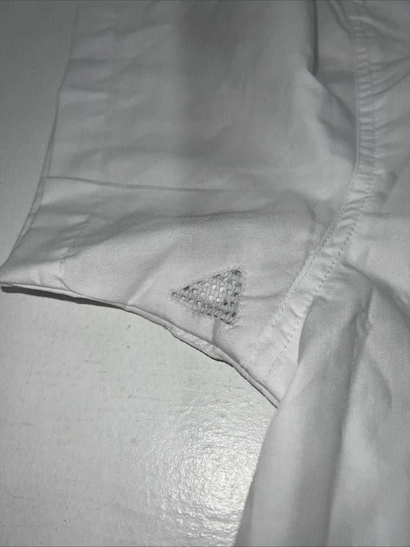 New Men’s White Cambrai Short Sleeve English Riding Shirt. Small G-37