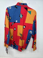 New Women’s Wrangler Multicolor Design Long Sleeve Button Up Medium YY-106