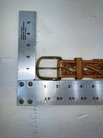 New Brown Genuine Leather Longhorn Tooled 30” Belt #82881 JJ-130
